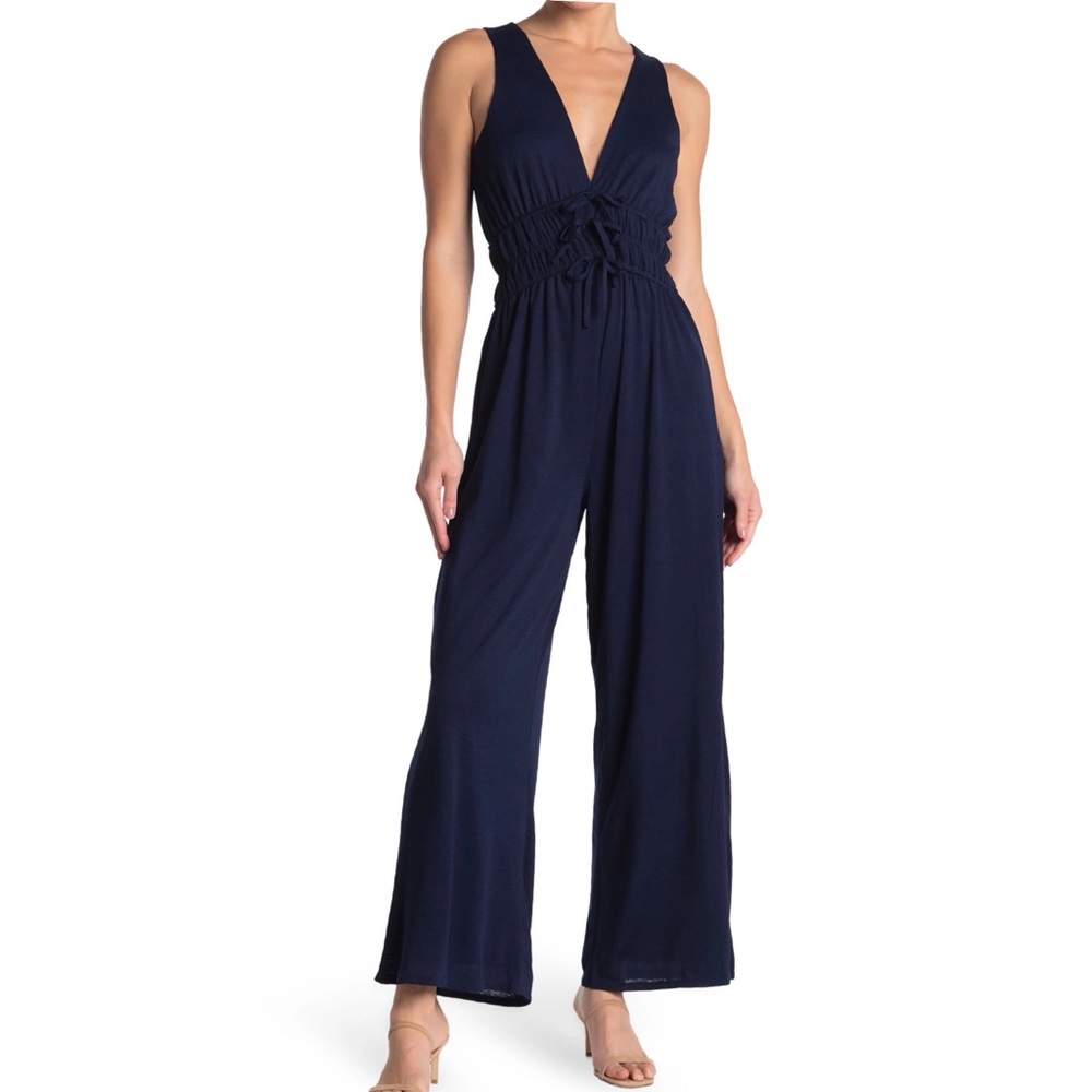 NSR NAVY KNIT JUMPSUIT